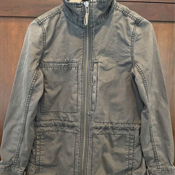 ~ Madewell SM Boho Jacket Fleet Utility Cotton Pockets Olive Green Preppy Zip - Picture 4 of 13